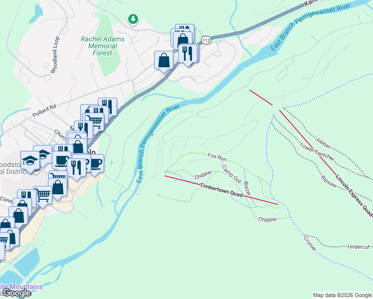map of restaurants, bars, coffee shops, grocery stores, and more near 27 Riverside Terrace Drive in Lincoln