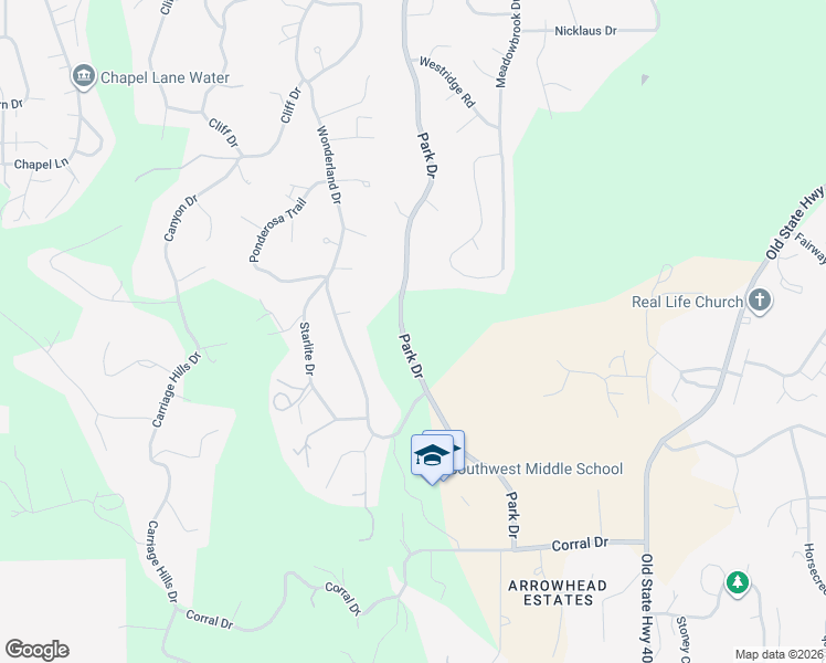 map of restaurants, bars, coffee shops, grocery stores, and more near 3950-4282 Park Drive in Rapid City