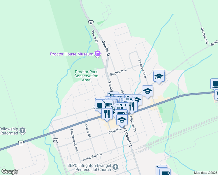 map of restaurants, bars, coffee shops, grocery stores, and more near 7 Cheer Drive in Brighton
