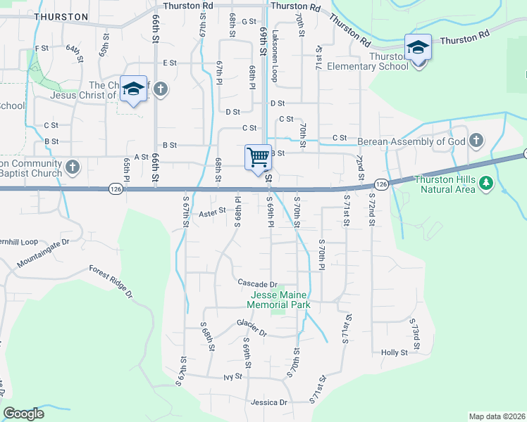 map of restaurants, bars, coffee shops, grocery stores, and more near 6893 Main Street in Springfield