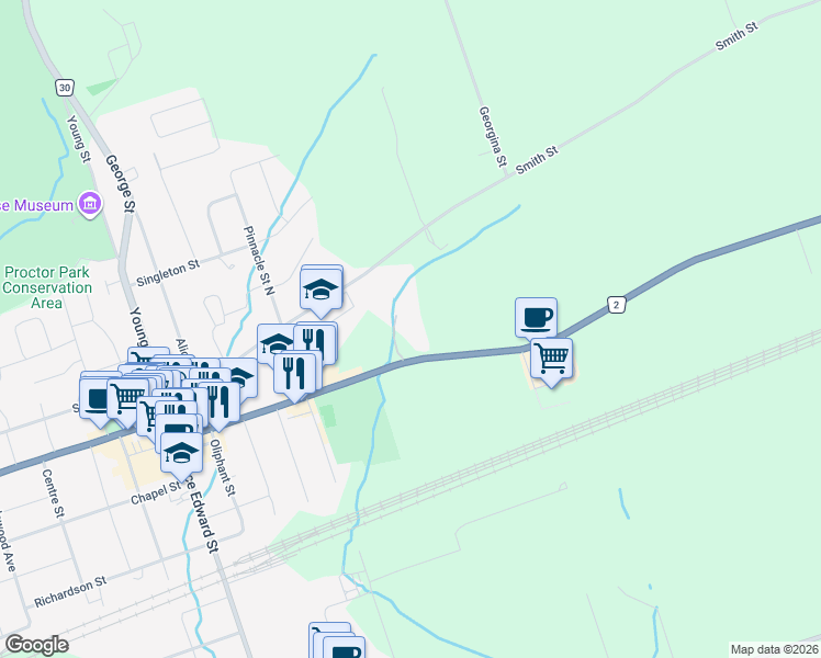 map of restaurants, bars, coffee shops, grocery stores, and more near 122 Elizabeth Street in Brighton