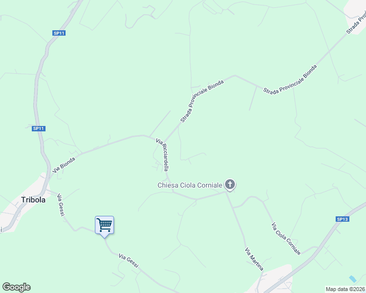 map of restaurants, bars, coffee shops, grocery stores, and more near 488 Via Pellegrini in Provincia di Rimini