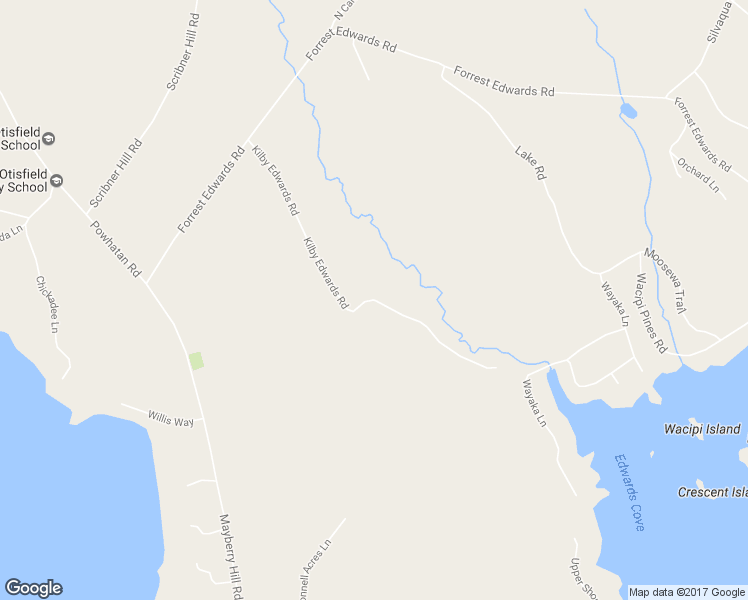 map of restaurants, bars, coffee shops, grocery stores, and more near Kilby Edwards Road in Otisfield