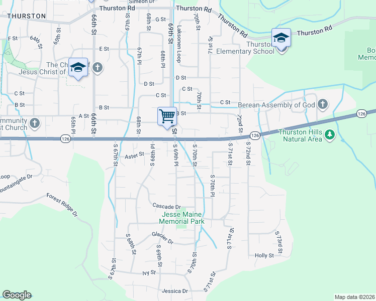 map of restaurants, bars, coffee shops, grocery stores, and more near 230 South 70th Street in Springfield