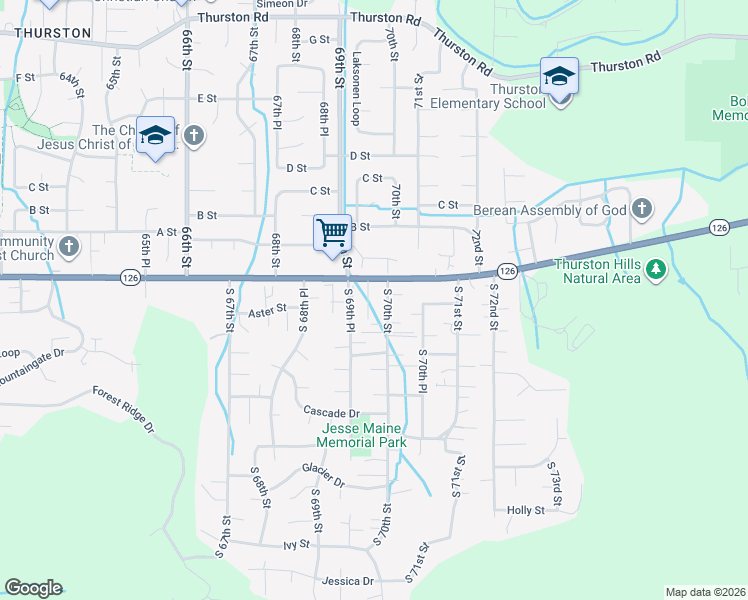 map of restaurants, bars, coffee shops, grocery stores, and more near 230 South 70th Street in Springfield