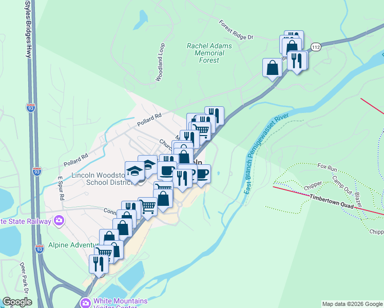 map of restaurants, bars, coffee shops, grocery stores, and more near in Lincoln