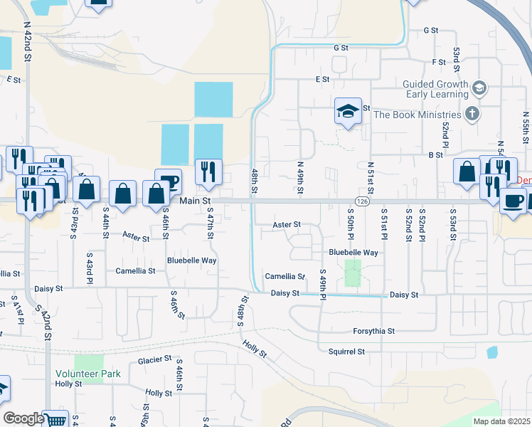 map of restaurants, bars, coffee shops, grocery stores, and more near 168 Aster Street in Springfield
