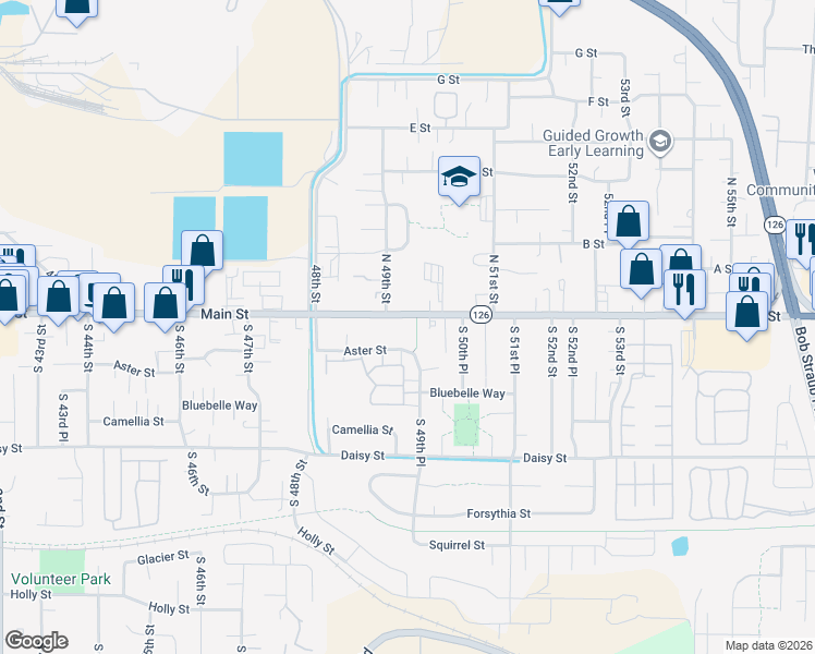 map of restaurants, bars, coffee shops, grocery stores, and more near 4940 Main Street in Springfield