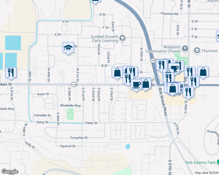 map of restaurants, bars, coffee shops, grocery stores, and more near b80 Chapman Lane in Springfield