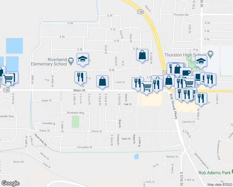 map of restaurants, bars, coffee shops, grocery stores, and more near b80 Chapman Lane in Springfield