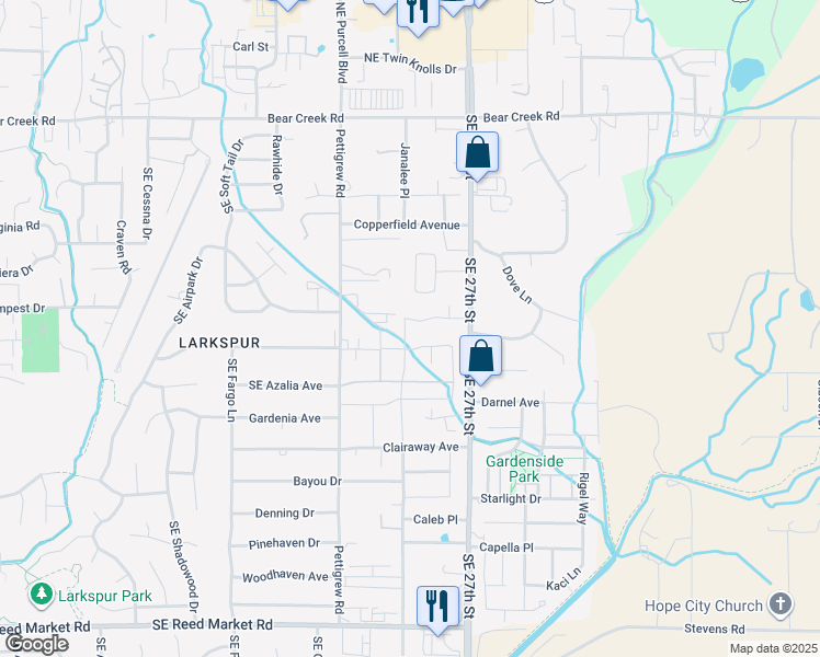 map of restaurants, bars, coffee shops, grocery stores, and more near 21156 Southeast Philly Avenue in Bend