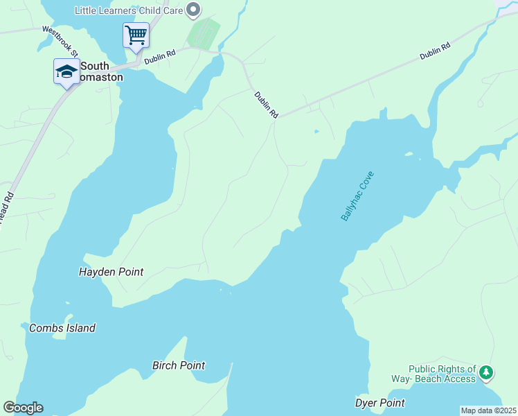 map of restaurants, bars, coffee shops, grocery stores, and more near 56 Snowhill Lane in South Thomaston