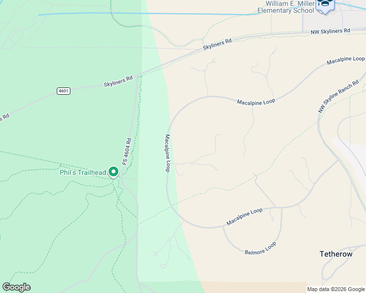 map of restaurants, bars, coffee shops, grocery stores, and more near 18862 Sutherland Court in Bend