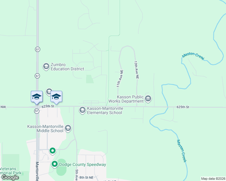 map of restaurants, bars, coffee shops, grocery stores, and more near 1801 11th Avenue Northeast in Kasson