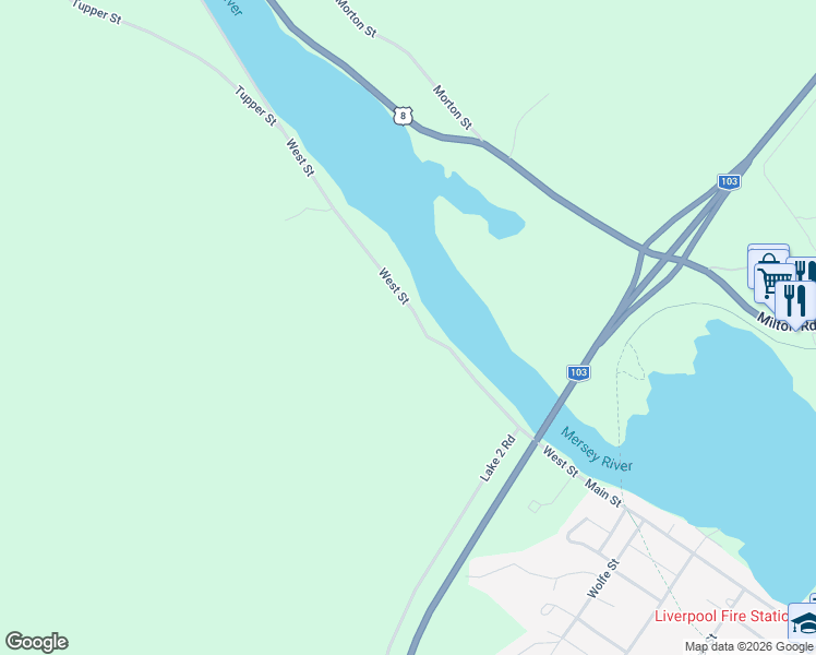 map of restaurants, bars, coffee shops, grocery stores, and more near 86 West Street in Milton