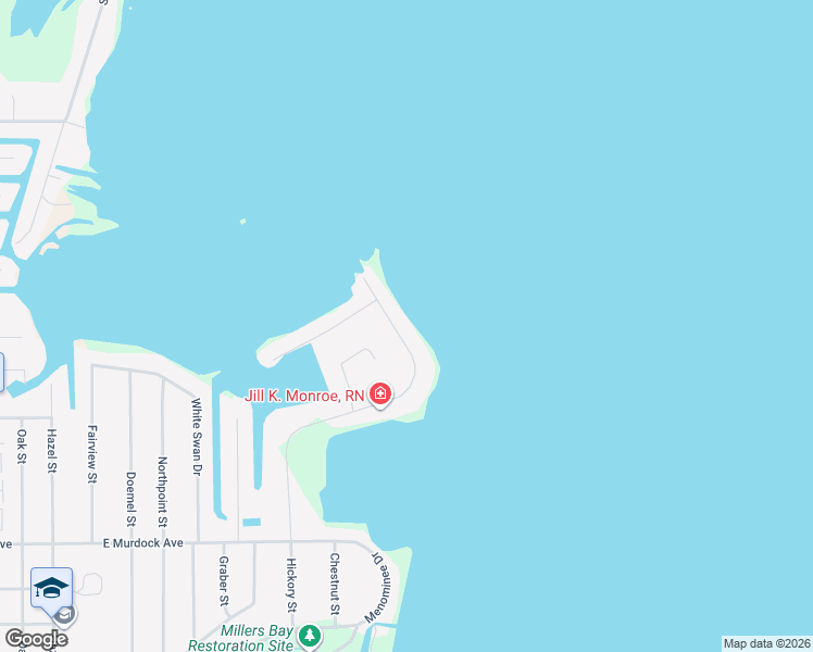 map of restaurants, bars, coffee shops, grocery stores, and more near 2328 Hickory Lane in Oshkosh