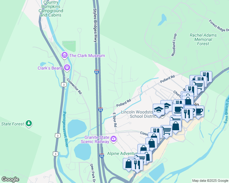 map of restaurants, bars, coffee shops, grocery stores, and more near 5 Robin Road in Lincoln