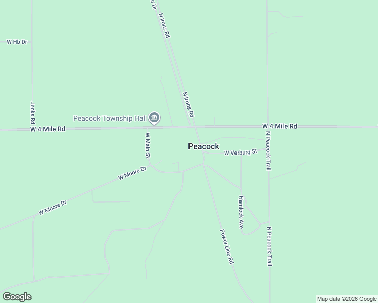 map of restaurants, bars, coffee shops, grocery stores, and more near 4300 West Main Street in Irons