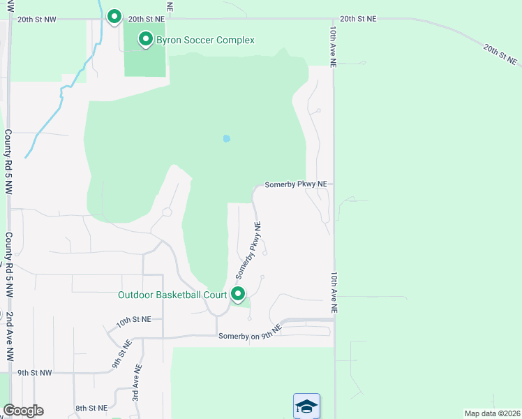 map of restaurants, bars, coffee shops, grocery stores, and more near 944 Somerby Parkway Northeast in Byron