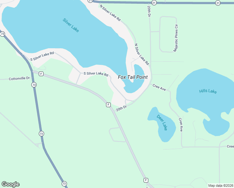 map of restaurants, bars, coffee shops, grocery stores, and more near W6769 South Silver Lake Road in Wautoma