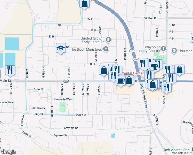 map of restaurants, bars, coffee shops, grocery stores, and more near b80 Chapman Lane in Springfield
