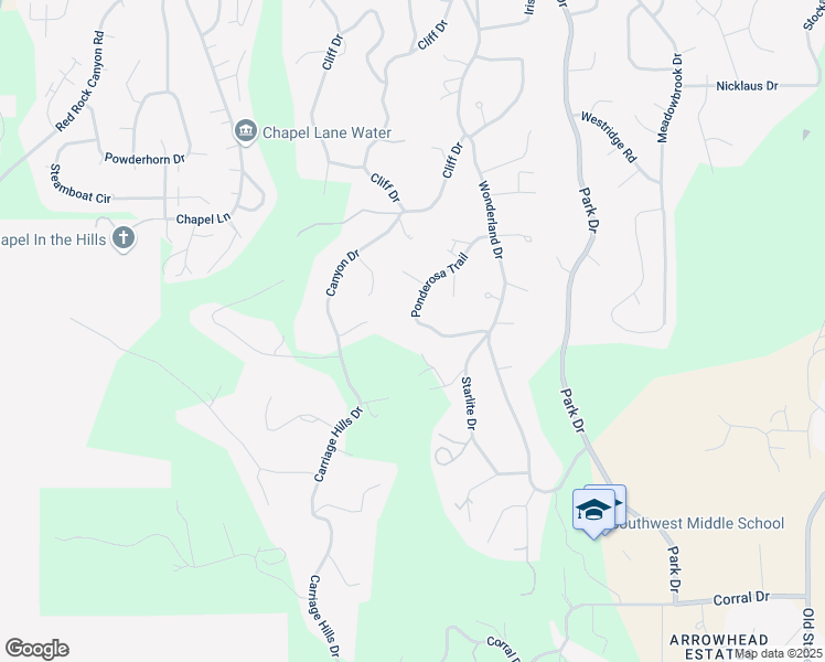 map of restaurants, bars, coffee shops, grocery stores, and more near 3700-3820 Ponderosa Trail in Rapid City