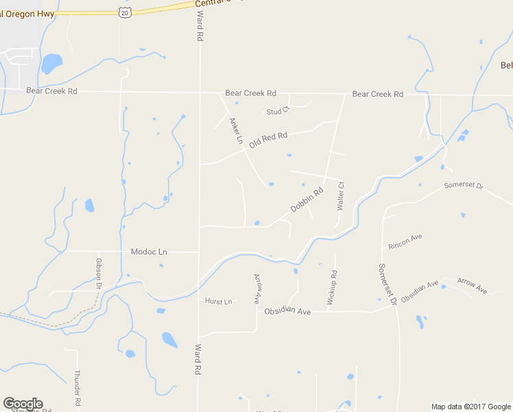 map of restaurants, bars, coffee shops, grocery stores, and more near 61849 Dobbin Road in Bend