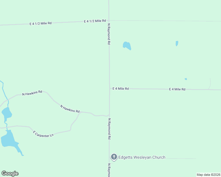 map of restaurants, bars, coffee shops, grocery stores, and more near 11276 East 4 Mile Road in Luther