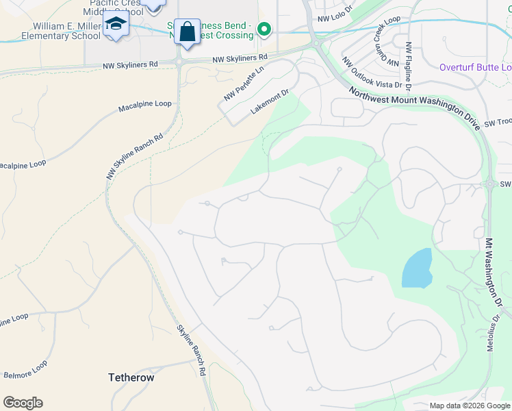 map of restaurants, bars, coffee shops, grocery stores, and more near 19309 Soda Springs Drive in Bend