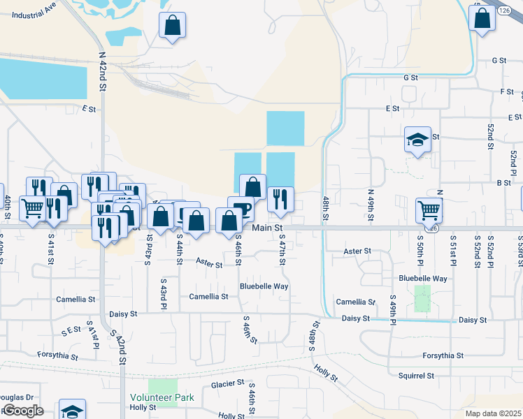 map of restaurants, bars, coffee shops, grocery stores, and more near in Springfield