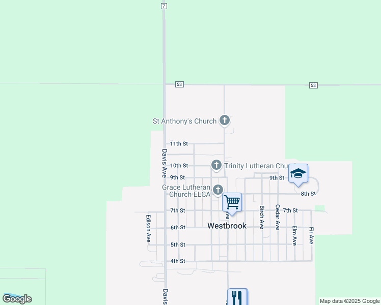 map of restaurants, bars, coffee shops, grocery stores, and more near 1012 Bell Avenue in Westbrook