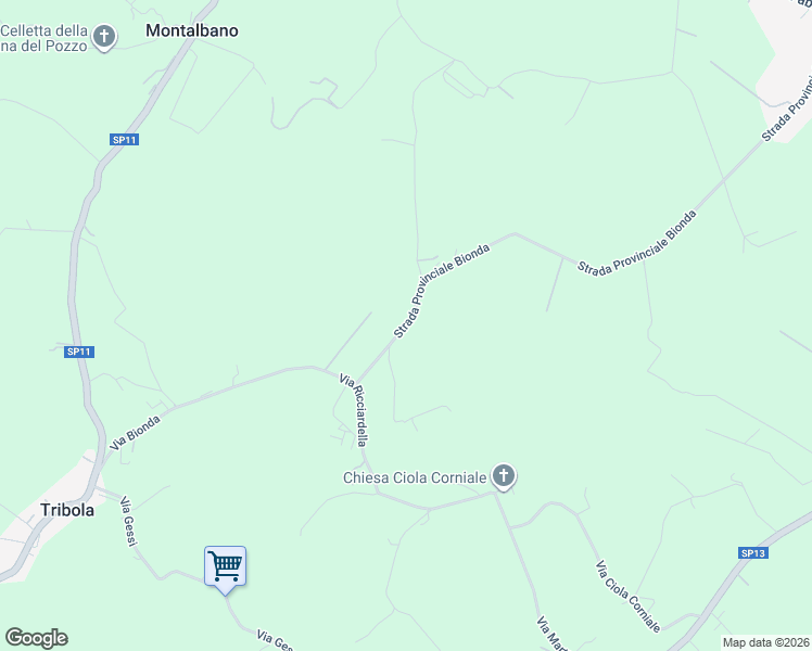 map of restaurants, bars, coffee shops, grocery stores, and more near 488 Via Pellegrini in Provincia di Rimini