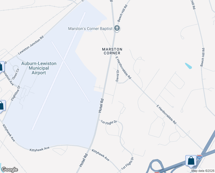 map of restaurants, bars, coffee shops, grocery stores, and more near 2564 Hotel Road in Auburn