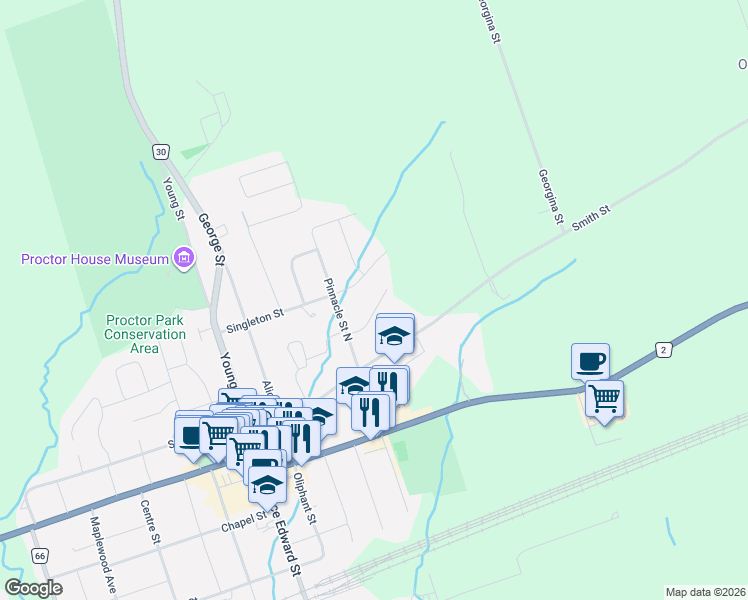 map of restaurants, bars, coffee shops, grocery stores, and more near 12 Dunnett Drive in Brighton