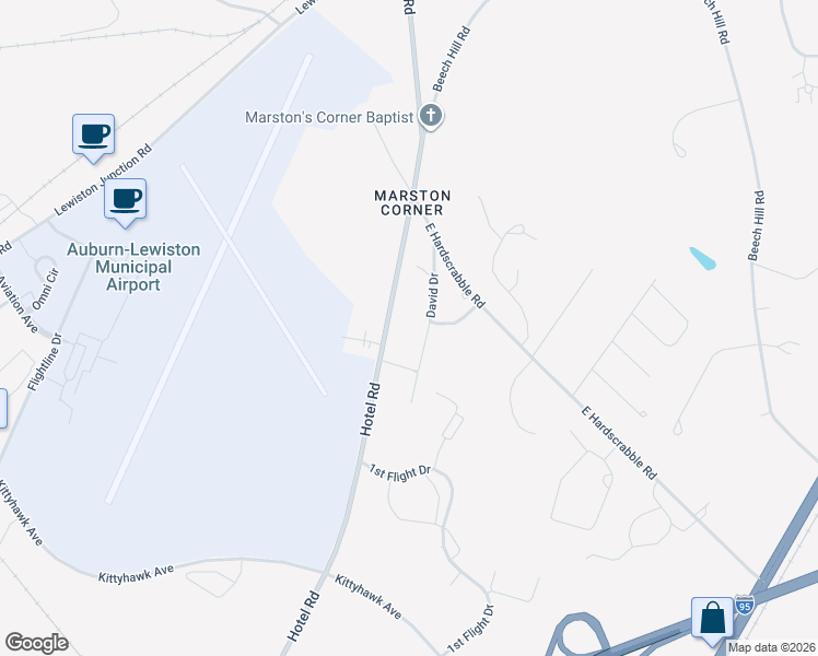 map of restaurants, bars, coffee shops, grocery stores, and more near 2564 Hotel Road in Auburn