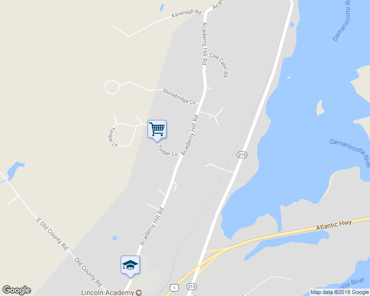 map of restaurants, bars, coffee shops, grocery stores, and more near 212 Academy Hill Road in Newcastle