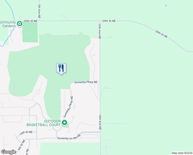 map of restaurants, bars, coffee shops, grocery stores, and more near 1606 Ancaster Drive Northeast in Byron
