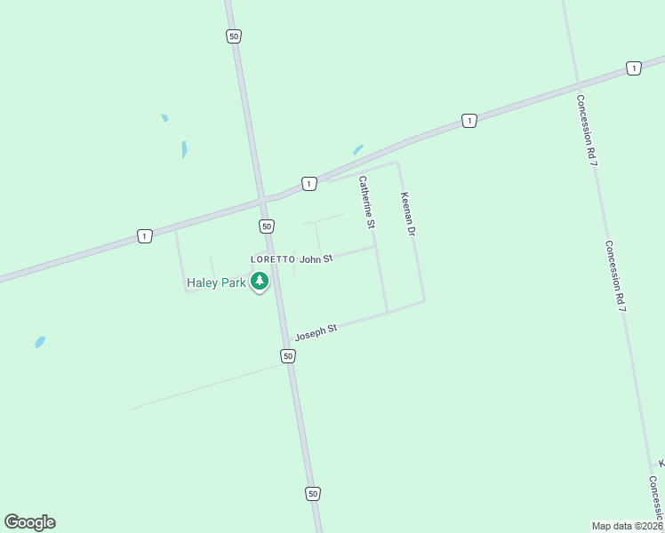 map of restaurants, bars, coffee shops, grocery stores, and more near 5 John Street in Loretto
