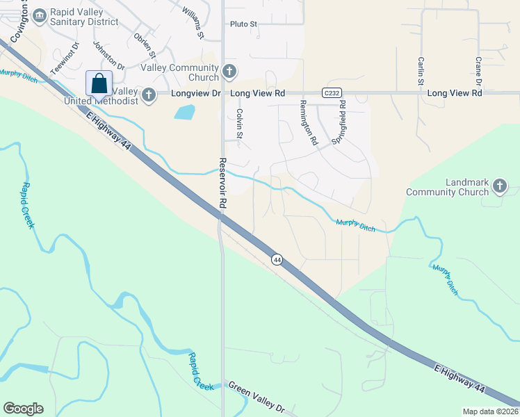map of restaurants, bars, coffee shops, grocery stores, and more near 5650 South Dakota 44 in Rapid City