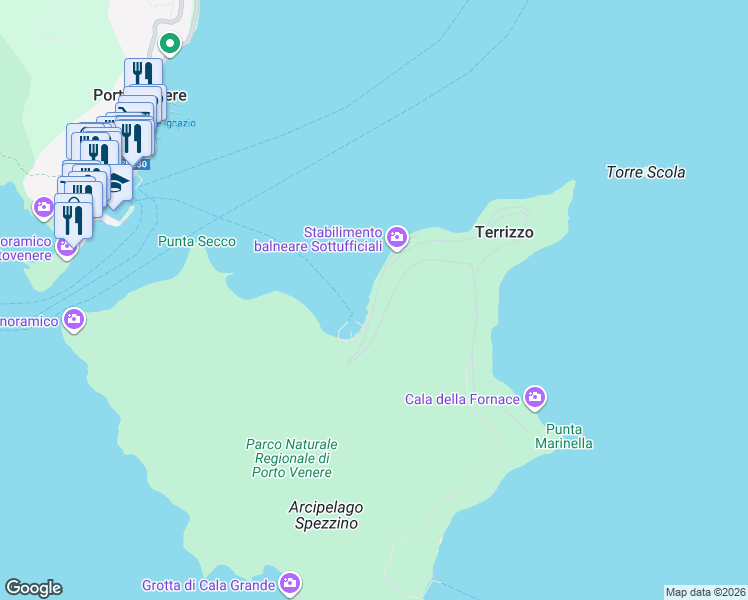map of restaurants, bars, coffee shops, grocery stores, and more near 4 Via Cavour in Terrizzo