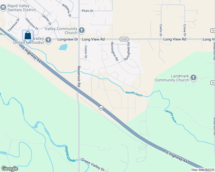 map of restaurants, bars, coffee shops, grocery stores, and more near 5650 South Dakota 44 in Rapid City