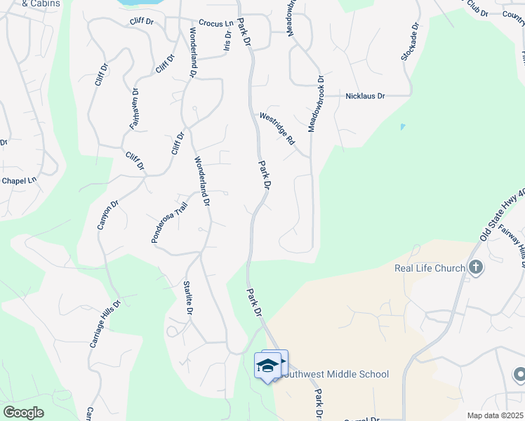map of restaurants, bars, coffee shops, grocery stores, and more near 3850 Park Drive in Rapid City