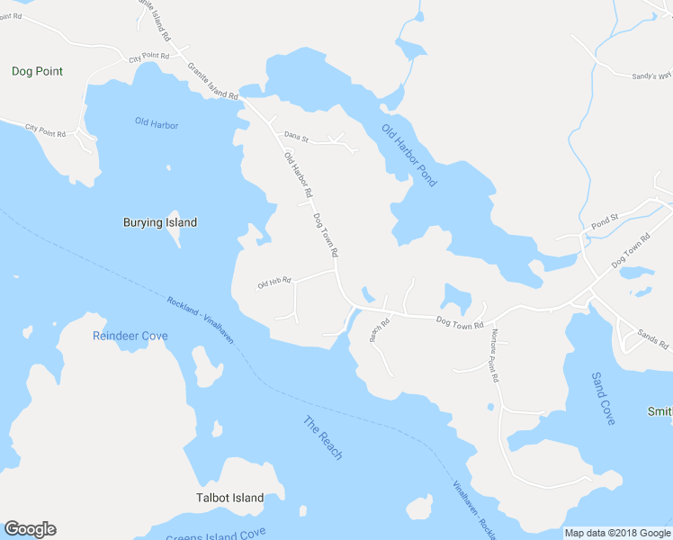 map of restaurants, bars, coffee shops, grocery stores, and more near Old Harbor Road in Vinalhaven