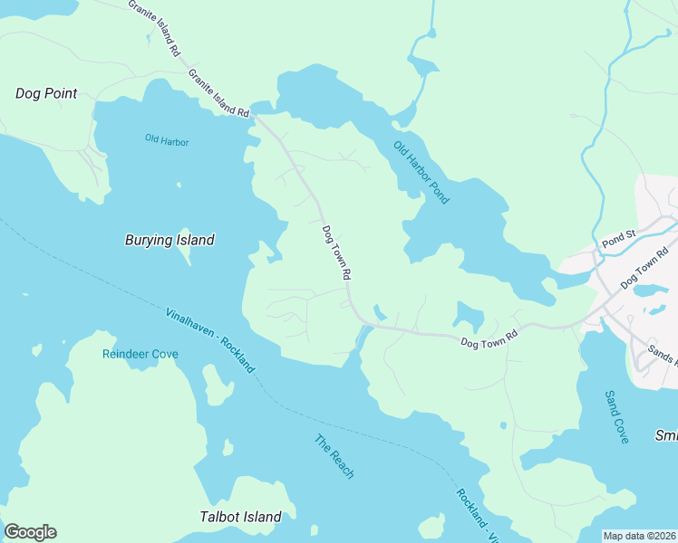 map of restaurants, bars, coffee shops, grocery stores, and more near 226 Old Harbor Road in Vinalhaven