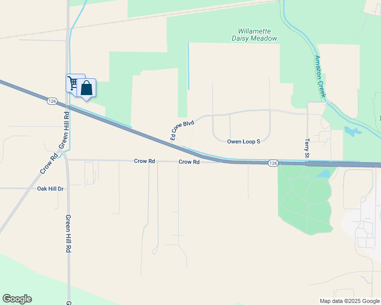 map of restaurants, bars, coffee shops, grocery stores, and more near 5451-5555 West 11th Avenue in Eugene