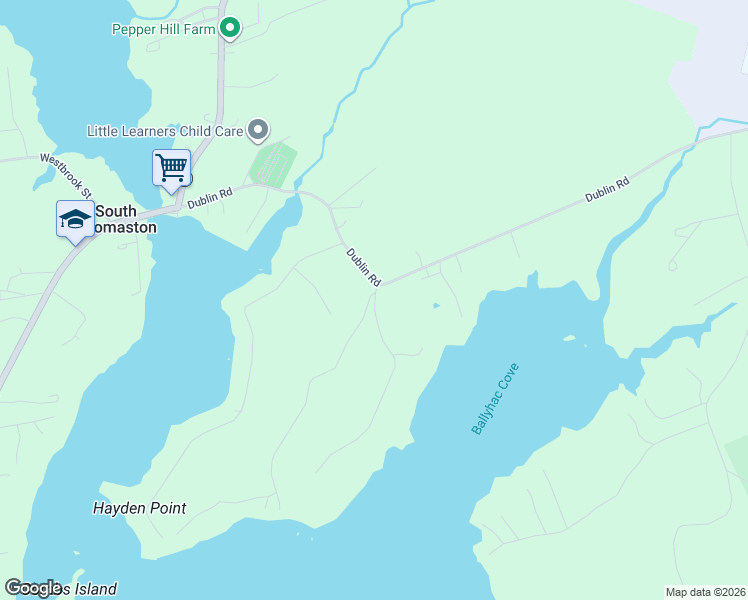 map of restaurants, bars, coffee shops, grocery stores, and more near 118 Browns Road in South Thomaston