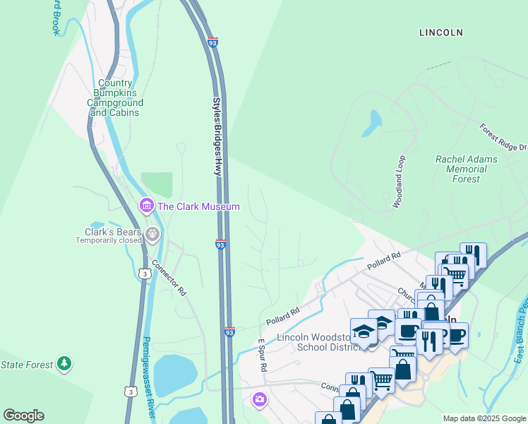 map of restaurants, bars, coffee shops, grocery stores, and more near 5 Hummingbird Road in Lincoln