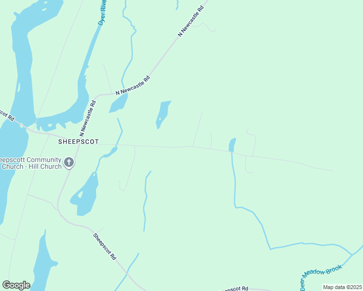 map of restaurants, bars, coffee shops, grocery stores, and more near 40 Old County Road in Newcastle