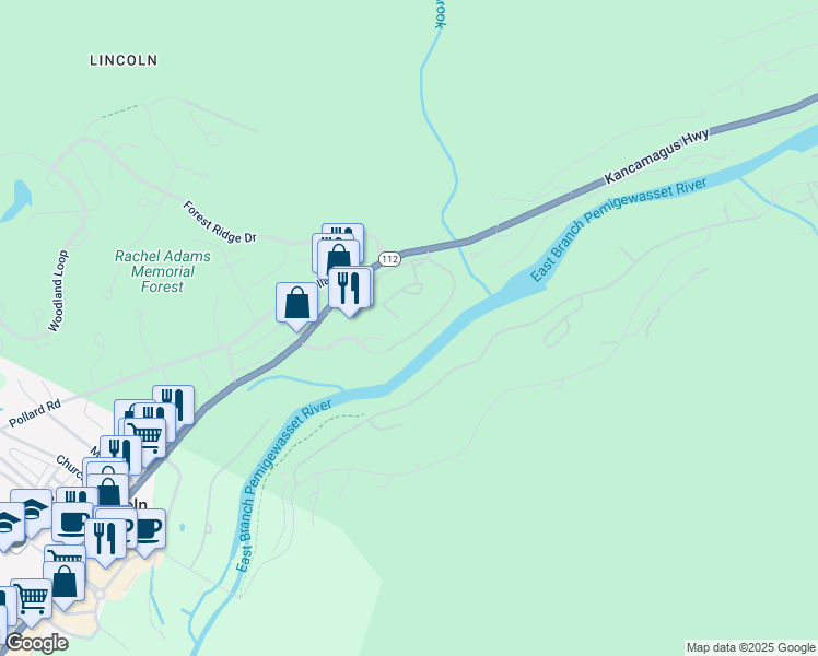 map of restaurants, bars, coffee shops, grocery stores, and more near 171 South Peak Road in Lincoln