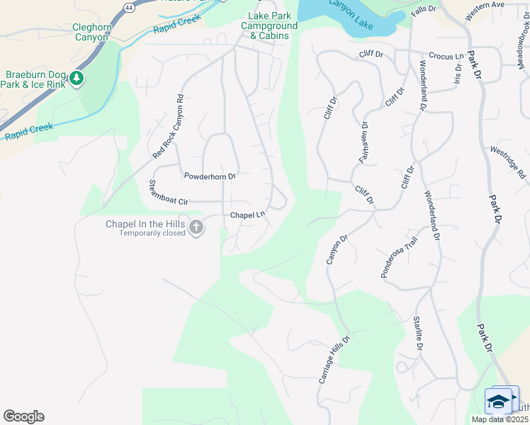 map of restaurants, bars, coffee shops, grocery stores, and more near 3788 Chapel Lane in Rapid City